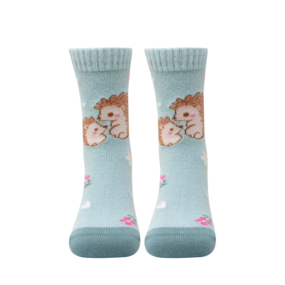 3 Pk Girls’ Floral & Animal Print Crew Socks