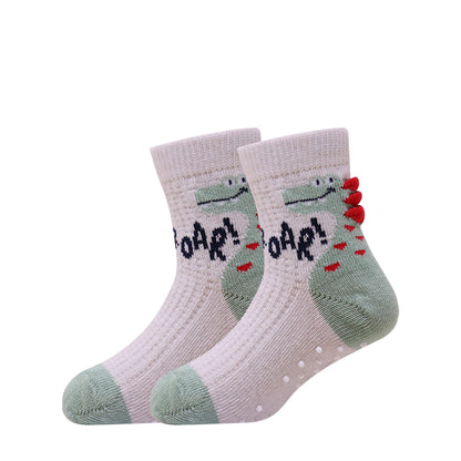 3 Pk  Kids Cartoon Crew Socks – Soft Cotton Antiskid Socks