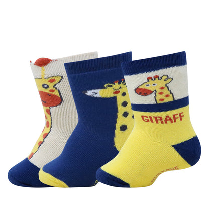 3Pk Giraff Design Terry Socks