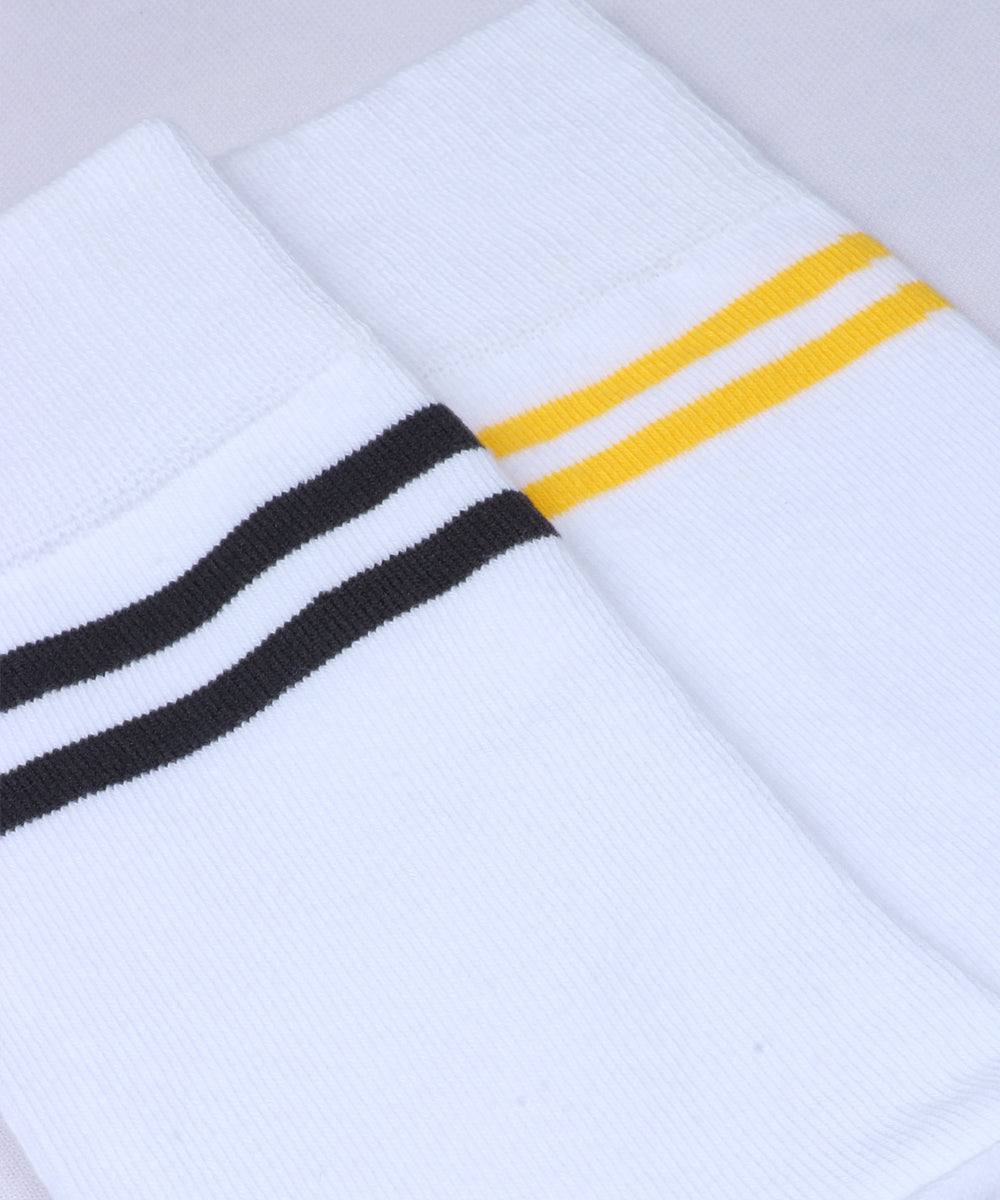 2pk Rich Stripe School Socks