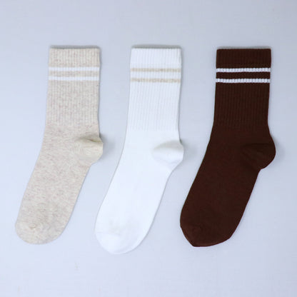 3 Pk Kids Ribbed Crew Length Socks For Boys And Girls