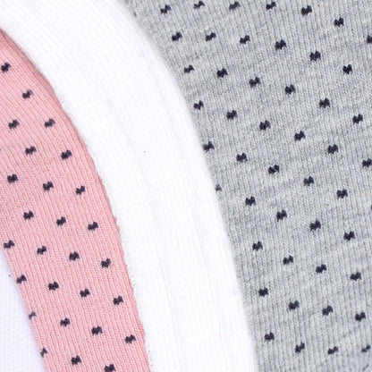 3 Pk Ladies Polka Dots & Solid Mix Design Socks