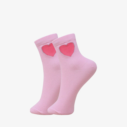 3 Pk Women's Cute Pattern Crew Socks Heart, Diamond & Star Design