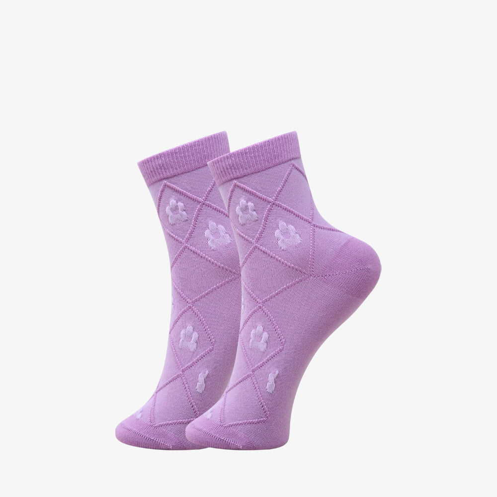 3 Pk Women's Cute Pattern Crew Socks Heart, Diamond & Star Design