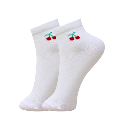 3 Pk Ladies Cherry Print Design Socks