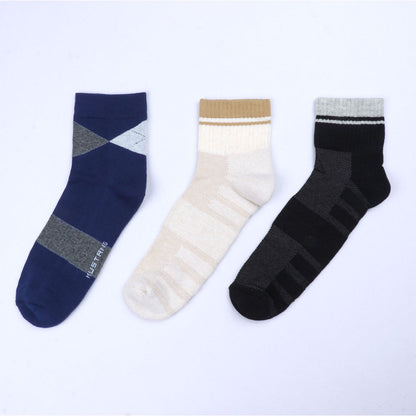 3pk  Half Terry Design Mens Short Leg Socks