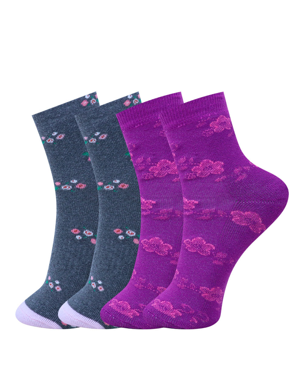 2pk Design Terry Socks