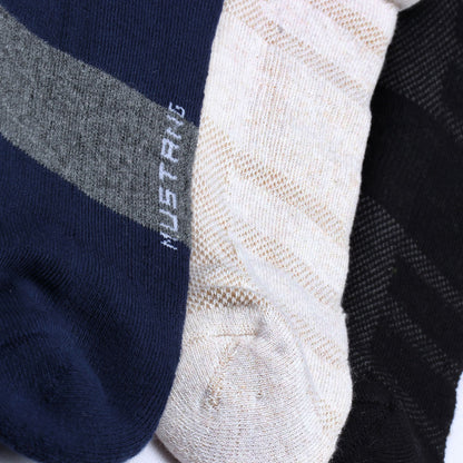 3pk  Half Terry Design Mens Short Leg Socks