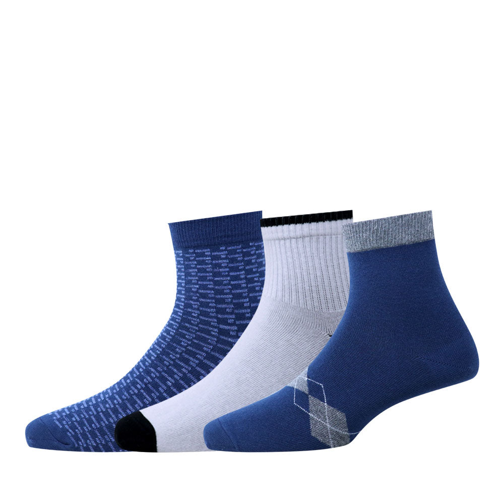 3pk  Design Mens Short Leg Socks