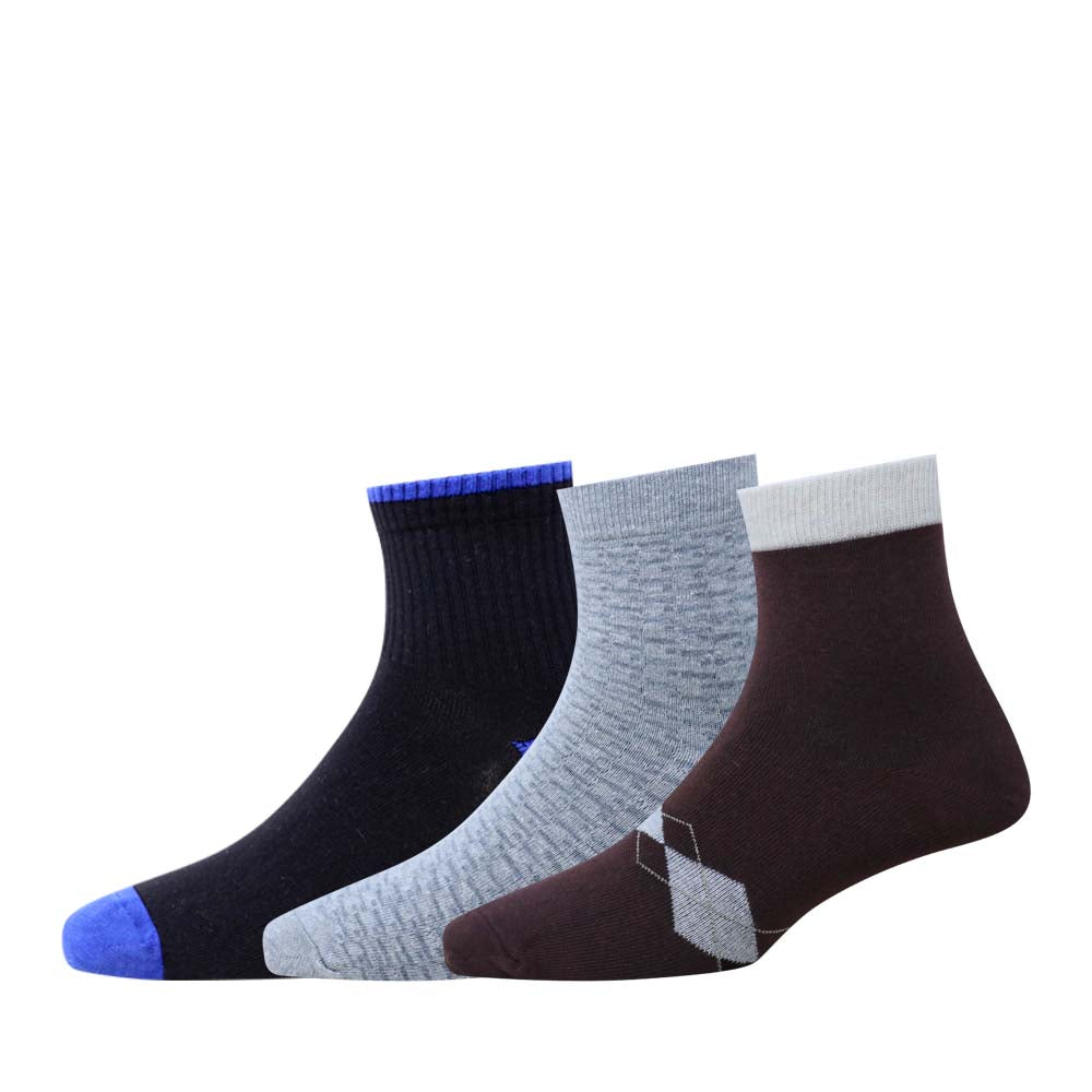 3pk  Design Mens Short Leg Socks