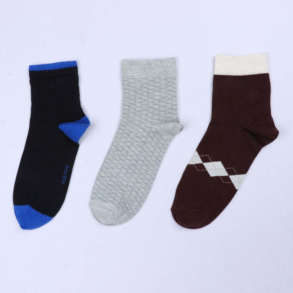 3pk  Design Mens Short Leg Socks