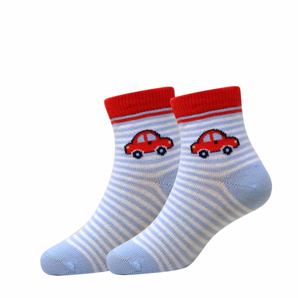 3 Pk Kids Speedy Cars Design  Cotton Socks
