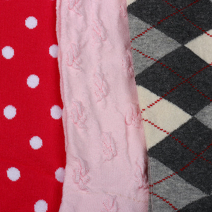 3 Pk Girls' Premium Cotton Designer Full-Length Tights Combo Pack