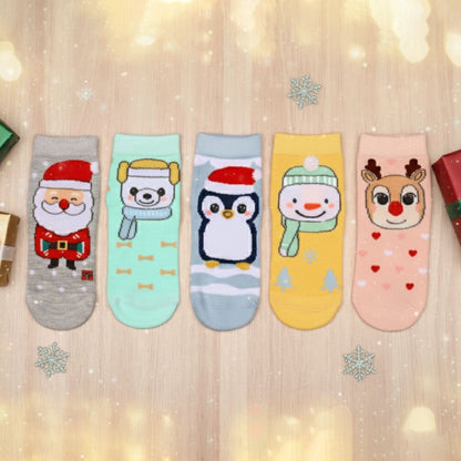 5 Pk Kid's Christmas Character Winter Crew Socks