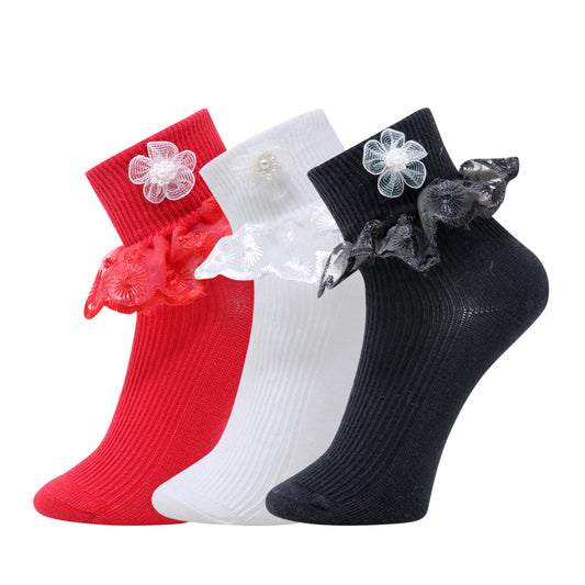 3pk Frill Ankle Socks