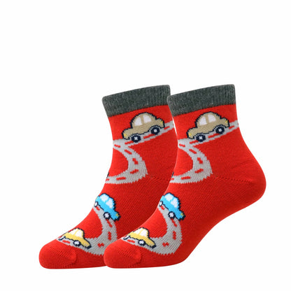 3 Pk Kids Speedy Cars Design  Cotton Socks
