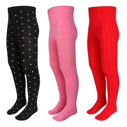 3 Pk Girls' Cotton Stockings Combo Pack