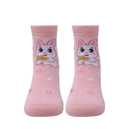 3 Pk Kids Cute Cat Design Crew Socks – Soft, Comfortable & Colorful Everyday Socks
