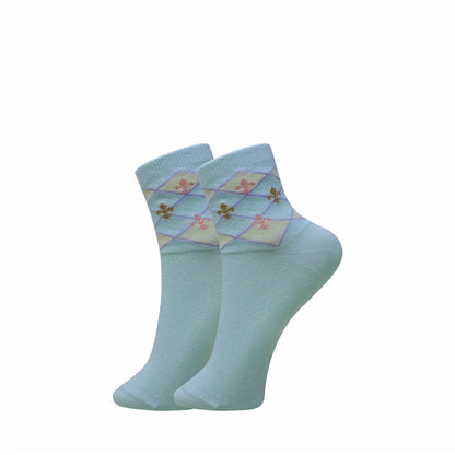 5 Pk Women’s Pastel Floral Print  Socks