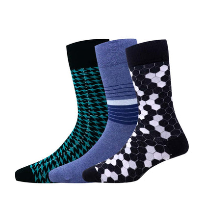 3pk Premium Patterned Cotton Socks