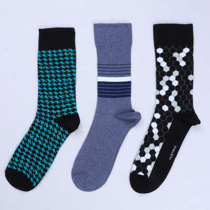 3pk Premium Patterned Cotton Socks