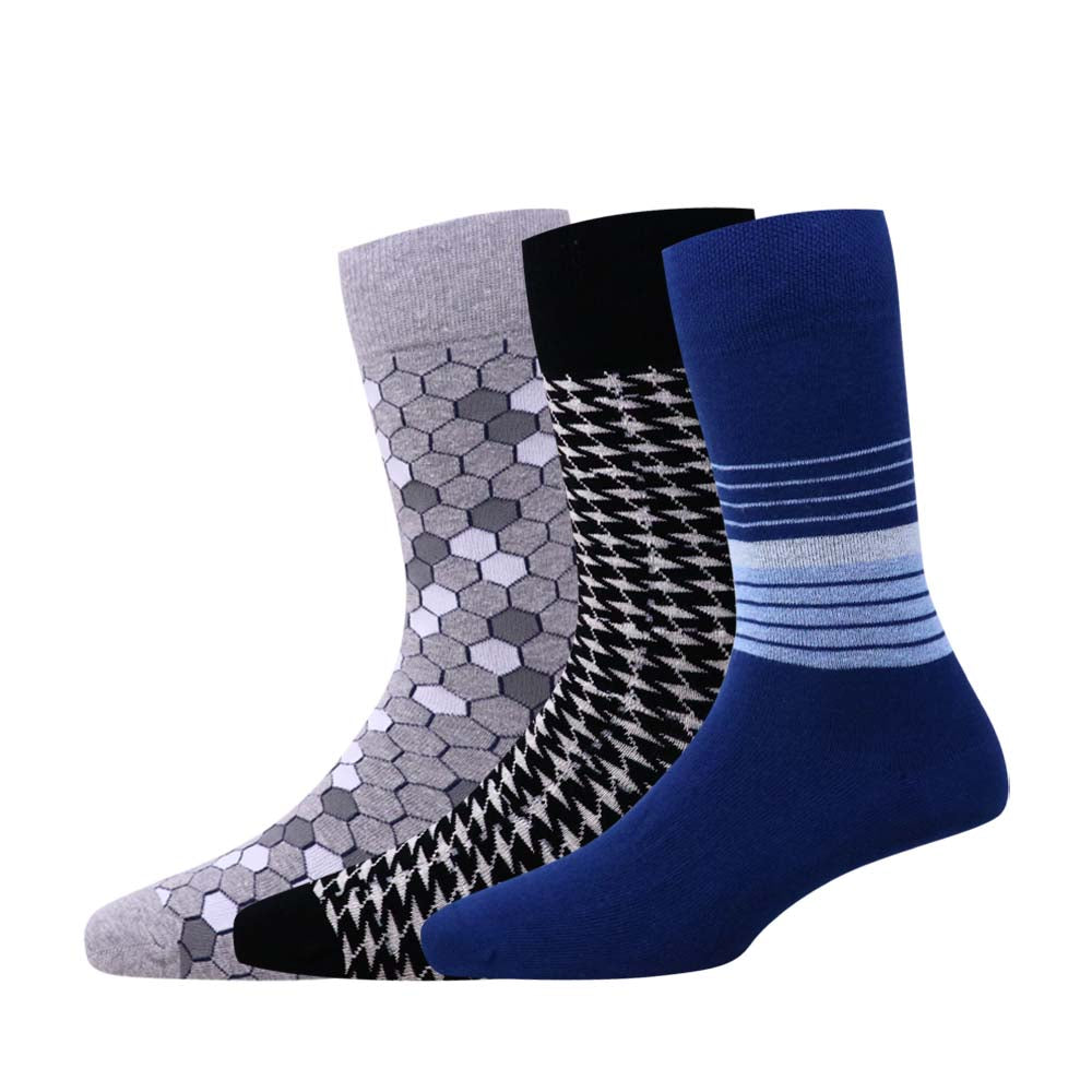 3pk Premium Patterned Cotton Socks