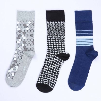 3pk Premium Patterned Cotton Socks