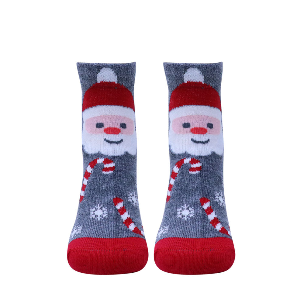 5 Pk Kid's Santa Cartoon Christmas Socks