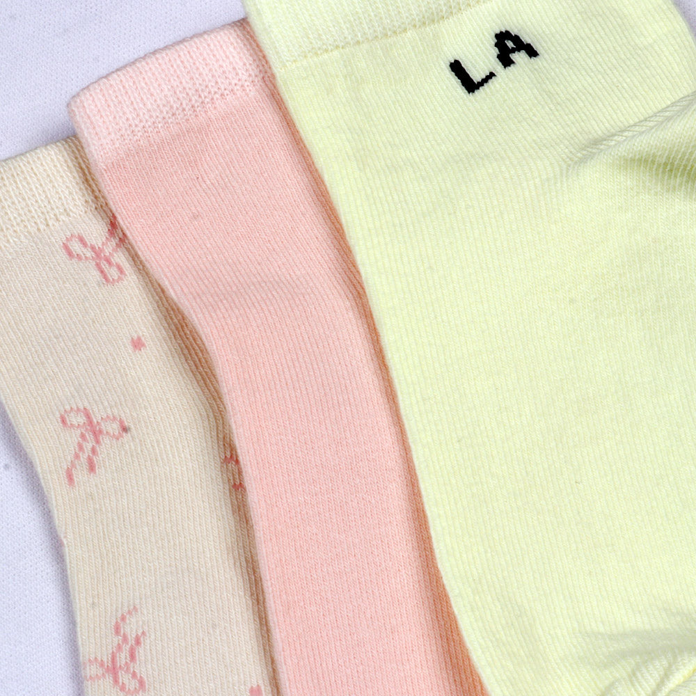 3 Pk Women's Pastel Crew Socks Soft Cotton Blend Casual Socks