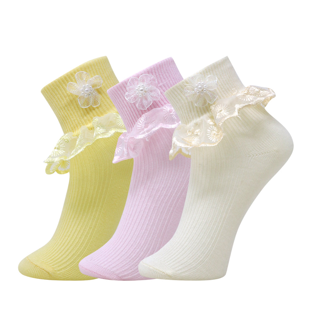 3pk Frill Ankle Socks