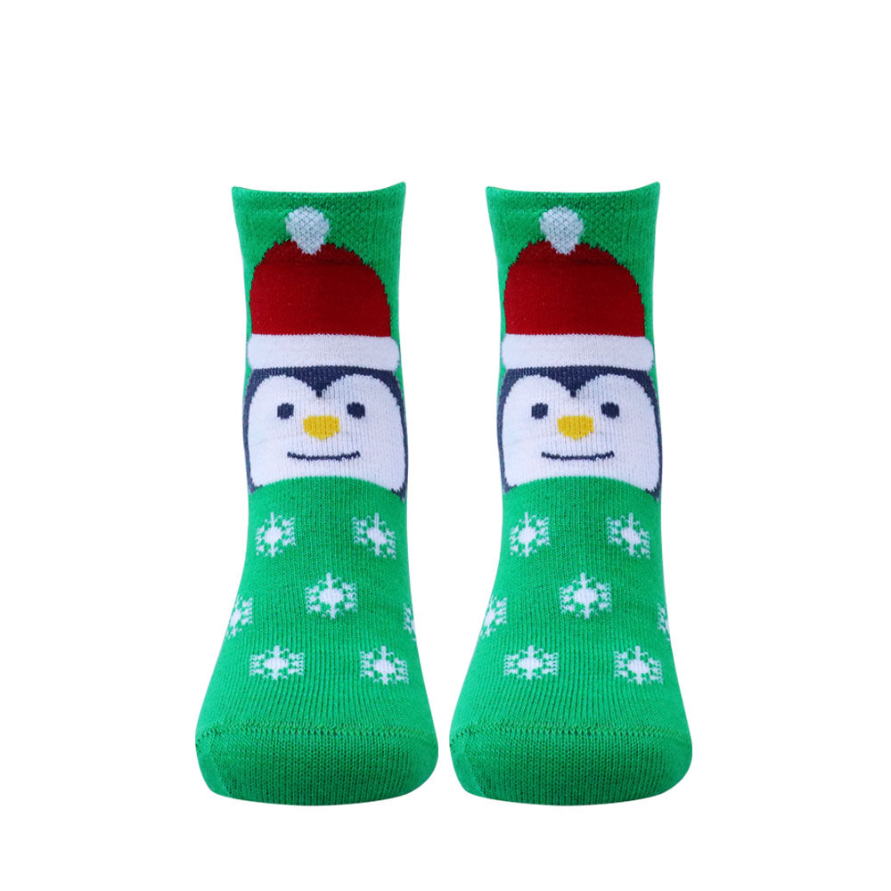 5 Pk Kid's Santa Cartoon Christmas Socks