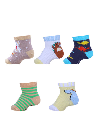 5pk Cotton Rich Infants Design Socks