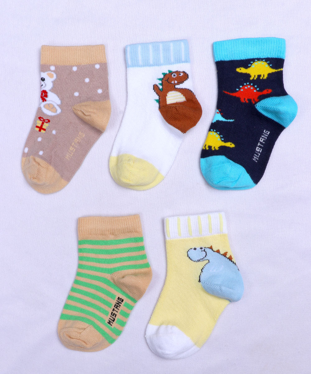 5pk Cotton Rich Infants Design Socks