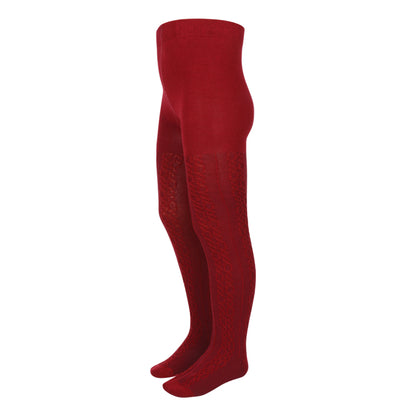 3 Pk Girls' Cable Knit & Floral Designer Stockings