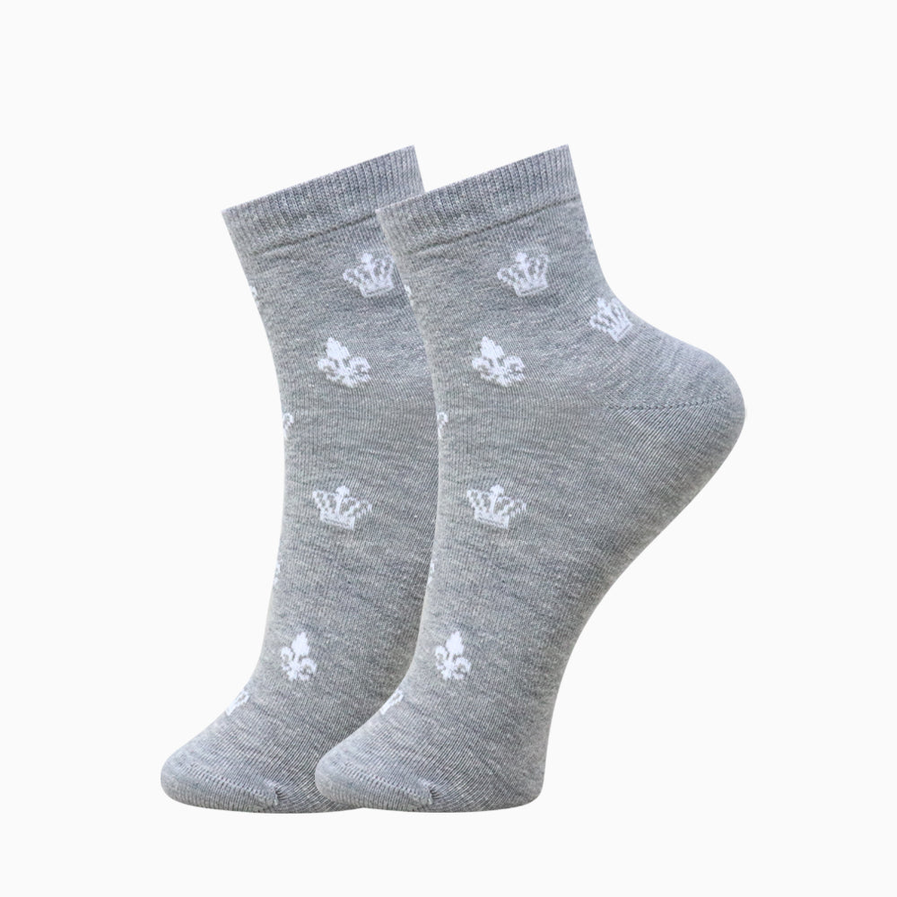 3 Pk Mustang Women’s Crown Pattern Cotton Crew-Length Socks