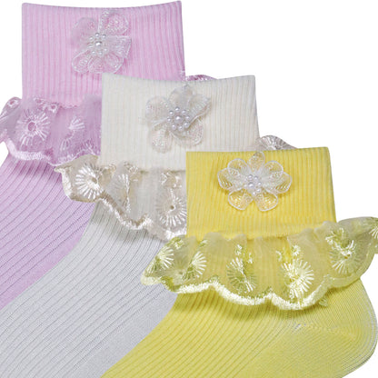 3pk Frill Ankle Socks