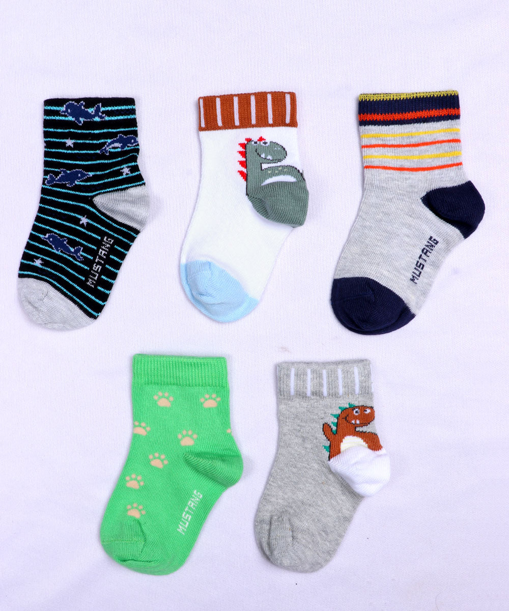 5pk Cotton Rich Infants Design Socks