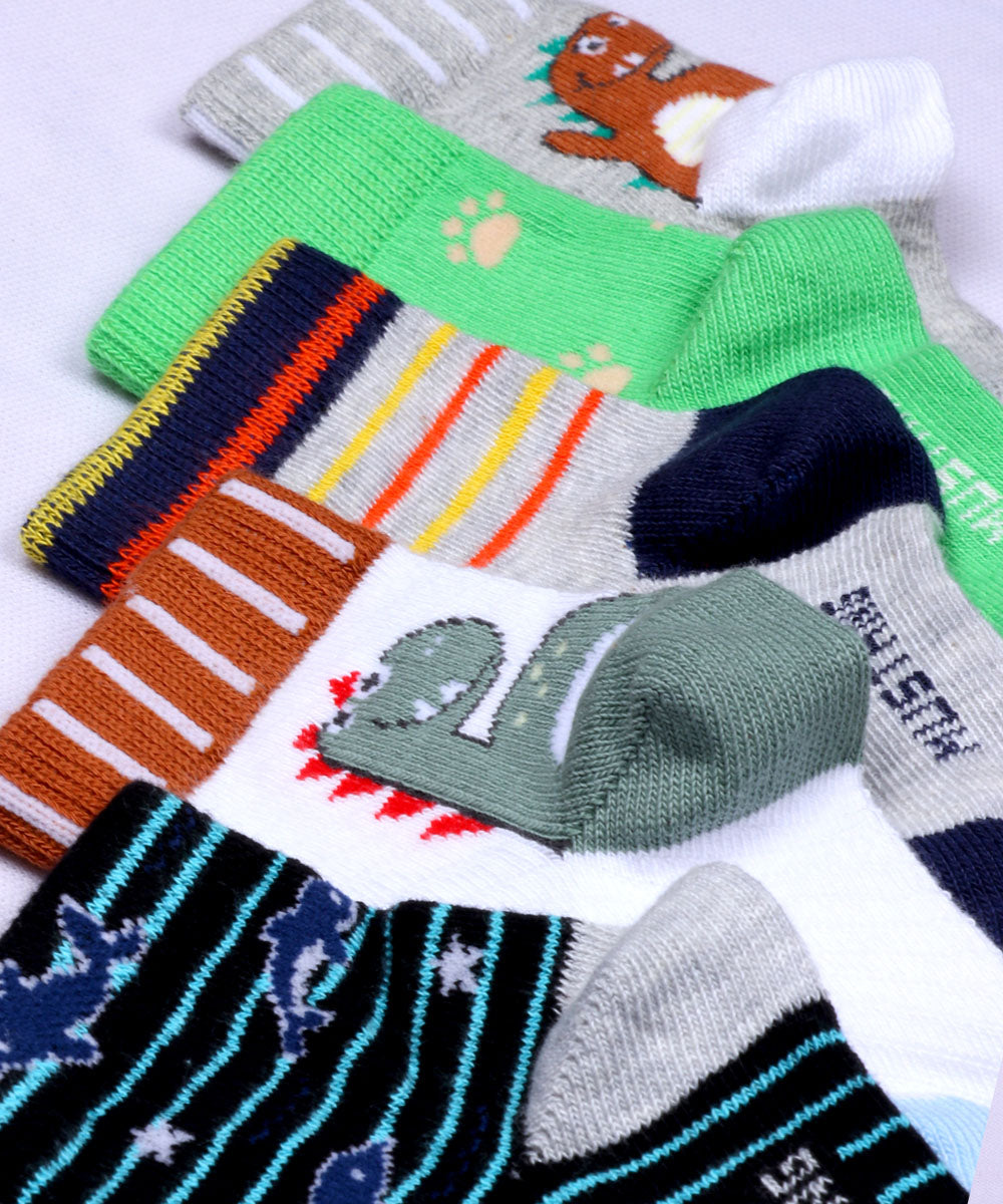 5pk Cotton Rich Infants Design Socks