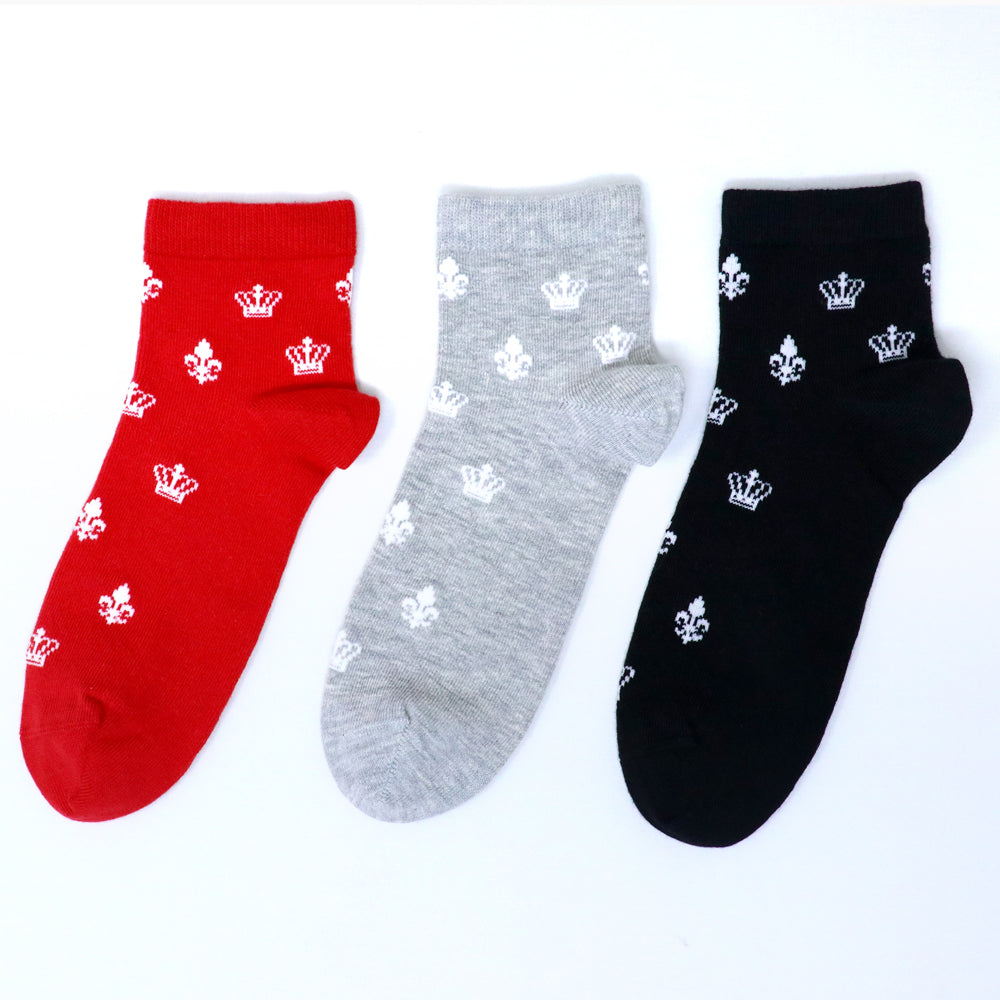 3 Pk Mustang Women’s Crown Pattern Cotton Crew-Length Socks
