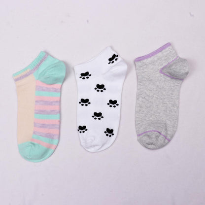 3 Pk Ladies Mix Design Print Socks