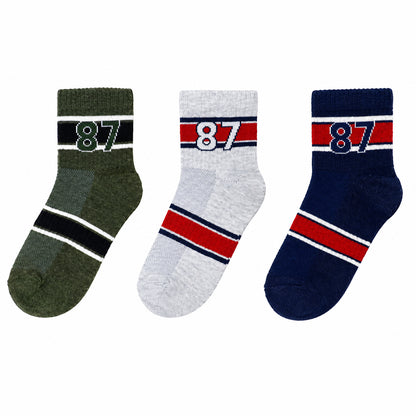 3 Pk Men’s 87 Graphic Crew-Length Sports Socks – Stylish Casual & Athletic Socks