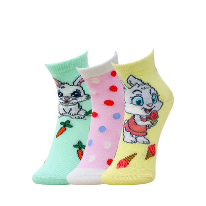 3pk Kids' Fun Printed Short Length Socks