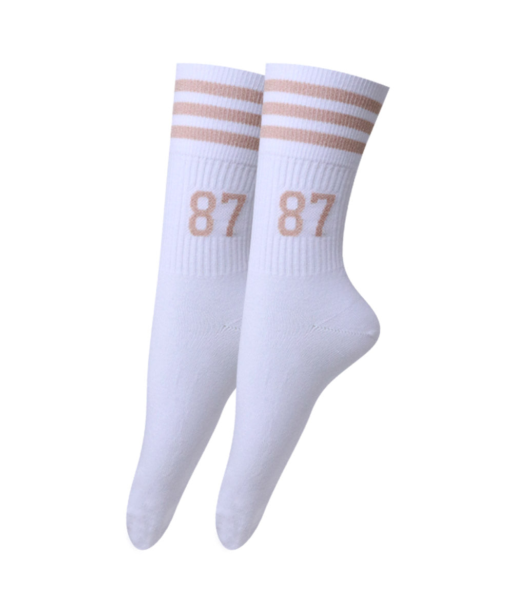 3pk Ribbed Tennis Design Socks