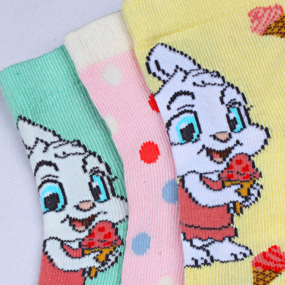 3pk Kids' Fun Printed Short Length Socks