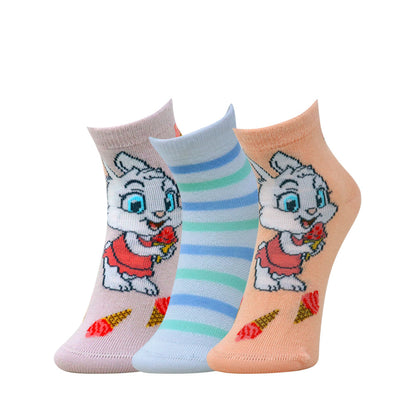 3pk Kids' Bunny Short Length Socks