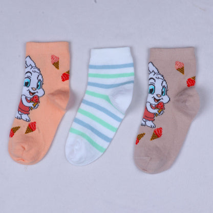 3pk Kids' Bunny Short Length Socks