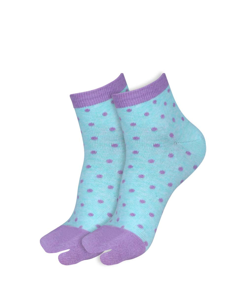 2pk Plain & Polka Dots Angutha Socks