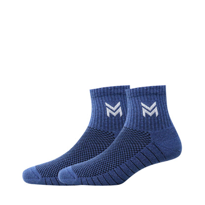 1 Pk Mustang Men’s Sports Socks – Dark Blue Cushioned Athletic Socks