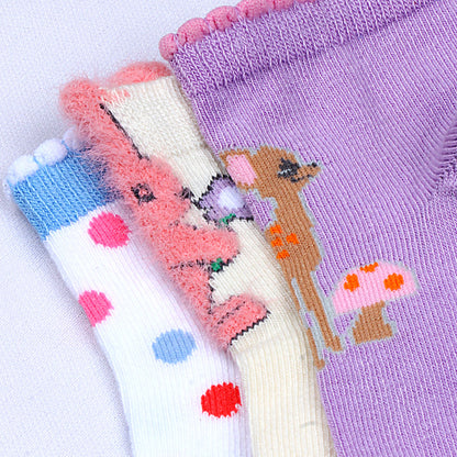 3pk Kids' Cartoon Design Socks