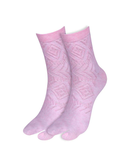 2pk Flower & Self Design Angutha Socks